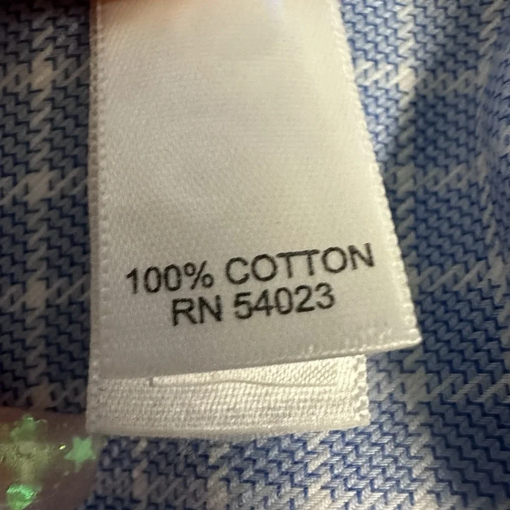 Banana Republic Non-Iron Classic Fit Blue Check Dress Shirt‎ Sz 14-14.5